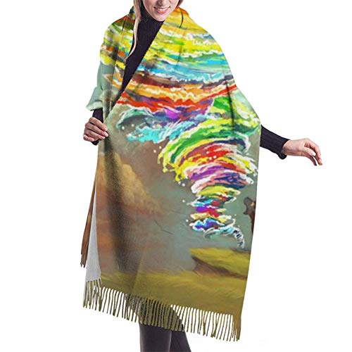 Jabalí colorido Tornado Tractores cielo mujer bufanda Pashmina chales envuelve manta invierno cálido grueso largo bufandas grandes