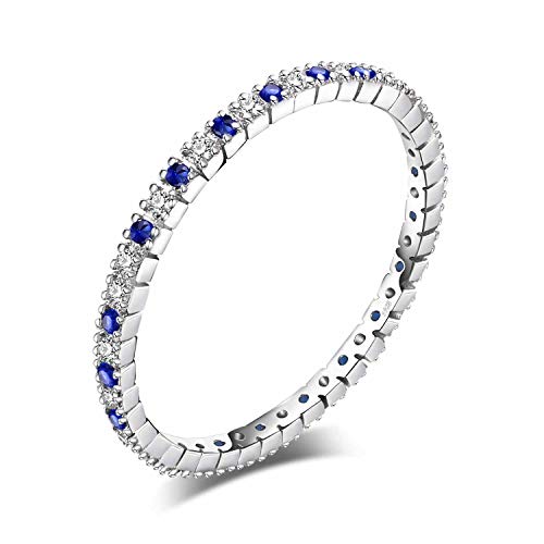 JewelryPalace Anillo de boda Exquisito Espinela azul creado en Plata de ley 925 Tamaño 11