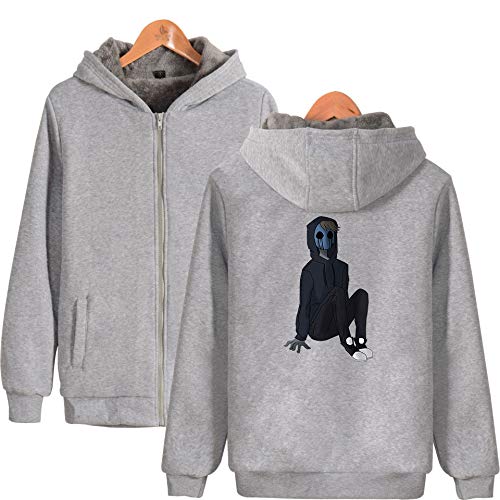 JlLianT Sudadera con Capucha con Cremallera Espesar Chaqueta de algodón con Cremallera Ropa Acolchada Hombre Creepypasta