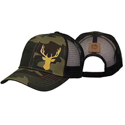 John Deere 6 Panel Cap Camo Twill & Mesh-Camo-Os John Deere 6 Panel Cap Camo Twill & Mesh-Camo-Os