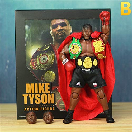 Jwyq 1/12 Boxing Champion Mike Tyson 6"Figura de acción KO's Storm Collectibles con 3 Head Sculpt Cinturón de campeonato mundial de peso pesado   B - En caja