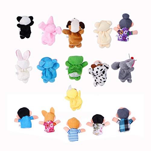 Jzhen Juguete Marionetas de Dedos Animales de Mano títeres muñecos para Bebé,16Pcs Jzhen Juguete Marionetas de Dedos Animales de Mano títeres muñecos para Bebé,16Pcs