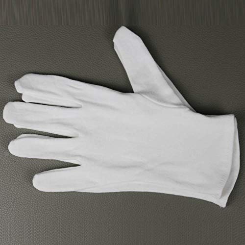 Kamum - Guantes de algodón 100 % color blanco, dermatológicamente probados (3 pares/10 pares), guantes hidratantes, extremadamente suaves y cómodos de llevar (S, 3 pares)