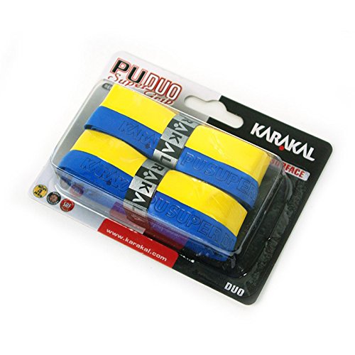 Karakal PU Super Grip de repuesto de Duo – Pack de 2 Azul/amarillo