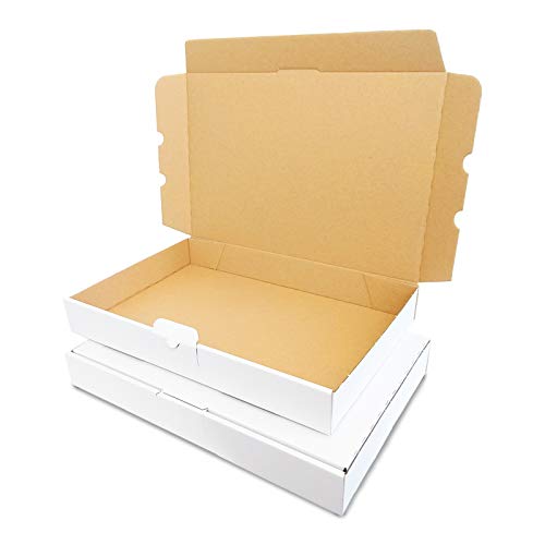 KartonProfis  Lote de 50 cajas 350 x 250 x 50 mm blanco cajas de Post plegables caja MB de 5