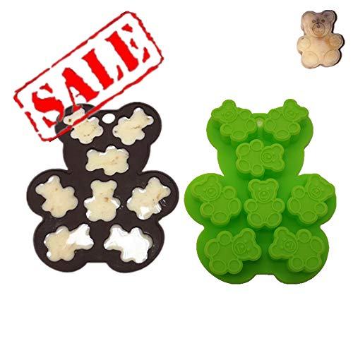 keepingcoox 2 unidades oso de peluche Hard Candy molde de silicona | Fondant y Pasta de Goma Mini hornear molde para decoración de pasteles, libre de BPA