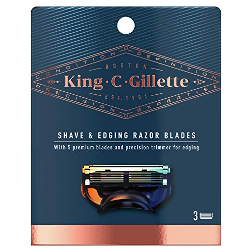 King C. Gillette Cuchillas de Afeitar Hombre para Máquina de Afeitar con Precisión Integrada, Paquete de 3 Recambios