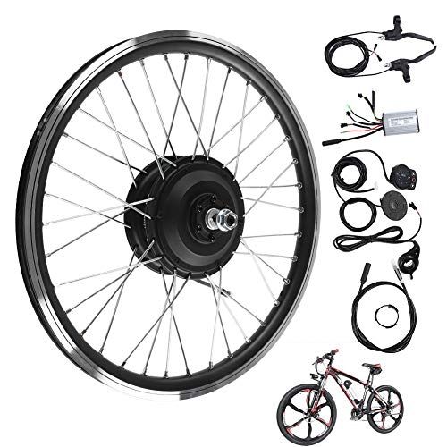 Kits de conversión de Bicicleta eléctrica, Motor de 36V/48V 250W Pantalla LED KT900S Kit de conversión de Bicicleta eléctrica de Rueda de 20"para Freno en V y Freno de Disco(Rear Motor)