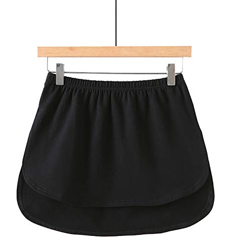 KnuraLA Conjunto de falda de barrido inferior superior falso con capas ajustables Falda de media longitud dividiendo una versión Extender Minifalda para suéter Chaqueta Abrigo (Negro, M)