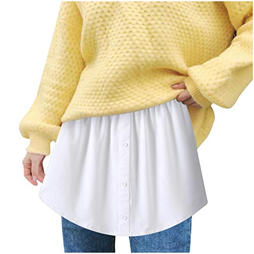 KnuraLA Conjunto de falda de barrido inferior superior falso de capas ajustables Falda de media longitud dividiendo una versión Extender Mini falda para suéter Sudadera Chaqueta Abrigo