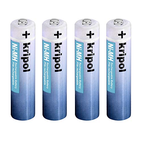 KRIPOL Pilas Recargables AAA NiMH 1000mAh bateria Recargable Alta Capacidad y Bajo Nivel de autodescarga 1.2V,4 Piezas