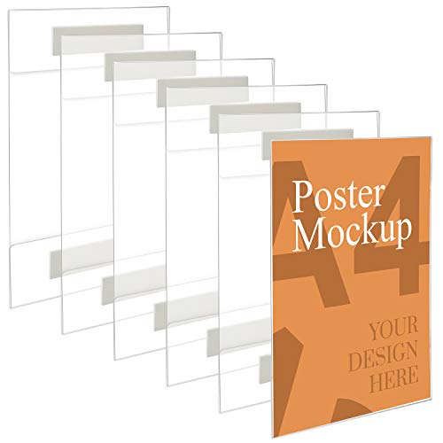 Kurtzy Expositor A4 Adhesivo (Pack de 6) Soporte Universal de Pared - Soporte Cartel Resistente a Quebrarse y Arañazos - Marco Acrílico Transparente - Oficina, Tienda, Restaurante – Sin Taladrar Kurtzy Expositor A4 Adhesivo (Pack de 6) Soporte Universal de Pared - Soporte Cartel Resistente a Quebrarse y Arañazos - Marco Acrílico Transparente - Oficina, Tienda, Restaurante – Sin Taladrar