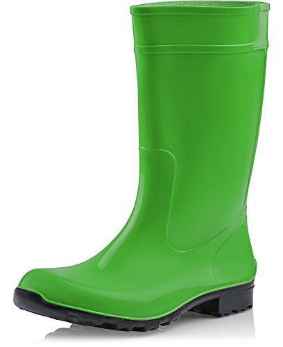 Ladeheid Botas de Agua Antideslizantes en PVC Mujer LA-967 (Verde/Negro, 36 EU)