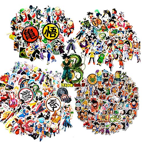 Laoji 250 pegatinas de anime de Dragon Ball Z, perfectas para fans de Dragonball, pegatinas de dibujos animados impermeables para teléfono, botella de agua, portátil, monopatín, motocicleta