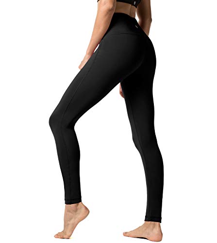 LAPASA Pantalón Deportivo de Mujer, Malla para Running, Yoga y Ejercicio. L01 (1. Negro, M)