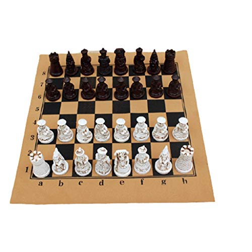 lejia Juegos de Mesa Conjunto de ajedrez magnético de la armería de ajedrez Antiguo Conjunto de ajedrez de Cuero con Placa de ajedrez Internacional para niños y Adultos 13" Juegos Tradicionales