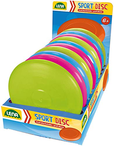 Lena, Paquete con 10 3 Colores Surtidos, diámetro 27 cm, Volador para niños a Partir de 6 años, Disco de Frisbee de Aprox. 115 g, Juego de Lanzamiento al Aire Libre. (SIMM Spielwaren GmbH 62510EC)