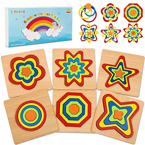 lenbest Puzzles de Madera Educativa, Puzzles de Juguetes para Niños, Infantiles Puzzles de Madera Educativas para Niños Mayores de 3 Años Rompecabezas de Madera Juguetes para Niños, Cumpleaños