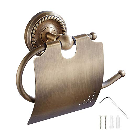 Lezed Portarrollos para Papel Higiénico Retro con Tapa Soporte de Pared de Latón Antiguo Tallado para Papel Higiénico Montaje en Pared Soporte de Papel en Rollo Fácil para Cuarto de Baño Aseo Cocina Lezed Portarrollos para Papel Higiénico Retro con Tapa Soporte de Pared de Latón Antiguo Tallado para Papel Higiénico Montaje en Pared Soporte de Papel en Rollo Fácil para Cuarto de Baño Aseo Cocina