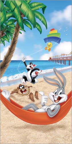 Lienzo 50 x 100 cm: Looney Tunes - Beach Vibes de Warner Bros. Entertainment GmbH - Cuadro Terminado, Cuadro sobre Bastidor, lámina terminada sobre Lienzo auténtico, impresión en Lienzo