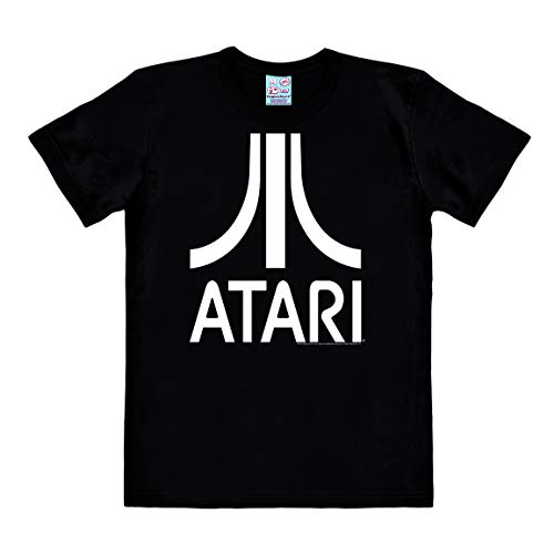 Logoshirt - Ordenador - Atari - Logo - Camiseta Hombre - Negro - Diseño Original con Licencia, Talla XL