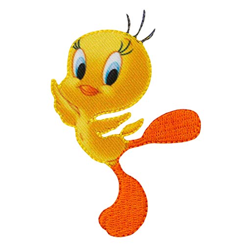 Looney Tunes Tweety – amarillo - Parches termoadhesivos bordados aplique para ropa, tamaño: 7,7 x 5,1 cm
