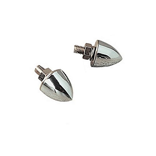 Lote de 2 tornillos cromados en forma de obús para moto Lote de 2 tornillos cromados en forma de obús para moto