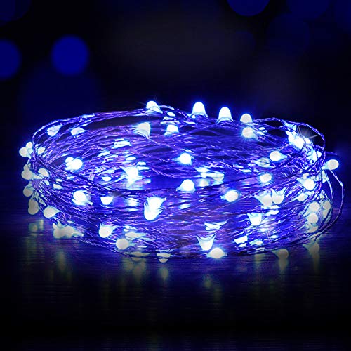 Luces Led USB, Ariceleo 1 Piezas 5 Metros 50 LED Mini LÁMpara Alambre de Cobre Guirnalda Cadena Luces de Navidad para Casa Dormitorio Navidad Habitacion Fiestas Boda DecoraciÓN(Azul)