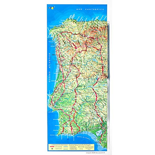 Mapa en relieve del Camino de Santiago Ruta de la Plata: Escala gráfica