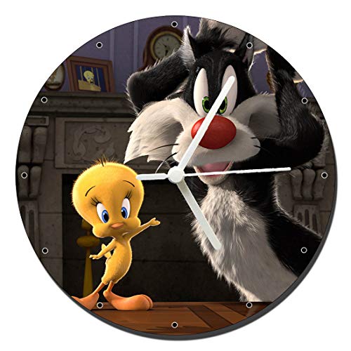 MasTazas Looney Tunes Silvestre Piolin Tweety Reloj de Pared Wall Clock 20cm