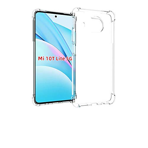 Mb Accesorios Funda de Silicona Transparente Anti-choques y Anti-arañazos para Xiaomi Mi 10T Lite 5G con Esquinas y cámara Trasera reforzadas, Silicona Gel TPU de Alta Resistencia.