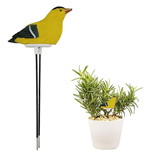 Medidor de humedad del suelo, SUNJULY Resina Aves Medidor de humedad de plantas Sensor Niveles de pH con maravilloso canto Recordatorio de riego para jardín, bonsai, flor, granja, 18x9cm(amarillo) Medidor de humedad del suelo, SUNJULY Resina Aves Medidor de humedad de plantas Sensor Niveles de pH con maravilloso canto Recordatorio de riego para jardín, bonsai, flor, granja, 18x9cm(amarillo)