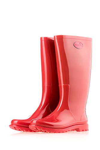 MEI - Botas de Agua Mujer, Color Rojo, Talla 36 EU