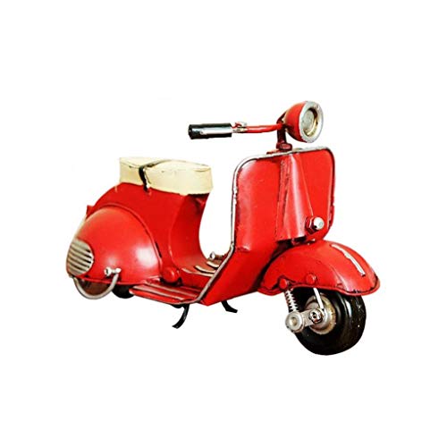 MICHAELA BLAKE Decoración Clásica Clásica del Coche De Los Niños De Coches De Juguete Modelo Retro De La Vespa Modelo Antiguo del Metal De La Lata Vespa Modelo Rojo 1pc Craft