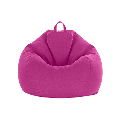 MICOLOD Cubierta de la Bolsa de Frijoles de Lino sin llenar Silla cómoda Asientos cómodos para niños Almacenamiento para el hogar Silla sin Relleno (Color : Pink)