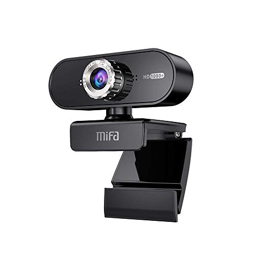 Mifa Cámara Web, T60 Webcam PC, Cámara de Computadora 1080P Full HD con Micrófono y Luz Indicadora de Privacidad, Webcams con Rotación de 360 Grados, Webcam USB para PC para Videoconferencia