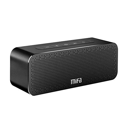MIFA SoundBox Altavoz Portátil Bluetooth 30W Todo en Aluminio Subgrave Potente, 4000mAh de Litio Recargable, Tecnología TWS y DSP Sonido Stereo & Bass, Tarjeta de microSD, AUX-IN (Negro)