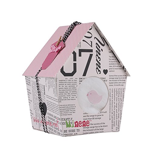 Minene Casita - Caja de regalo, incluye body con aplique, pantalón y arrullo de algodón dulce, color rosa