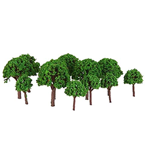 Miniatura árbol artificial 50pcs Modelo Mini árbol de modelos de simulación del diorama Arquitectura del paisaje del paisaje de la decoración decoración de la tabla del ornamento del arte de DIY 1: