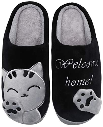 Mishansha Hombre Mujer Zapatillas de Casa para Invierno Otoño, con Forro de Felpa y Suela Dura, Cómodas/Blanditas/Mulliditas y Calentitas(048 Negro, 41/42 EU = 42/43 CN) Mishansha Hombre Mujer Zapatillas de Casa para Invierno Otoño, con Forro de Felpa y Suela Dura, Cómodas/Blanditas/Mulliditas y Calentitas(048 Negro, 41/42 EU = 42/43 CN)