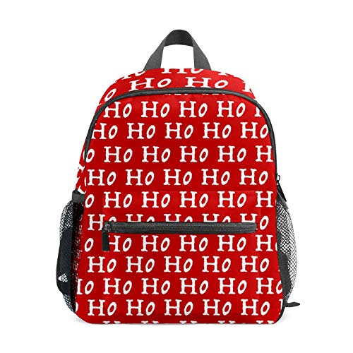 Mochila estudiantil para niños y niñas, color rojo y blanco Ho Ho Ho Ho Ho Ho Ho, informal, bolsa de viaje organizadora, regalo