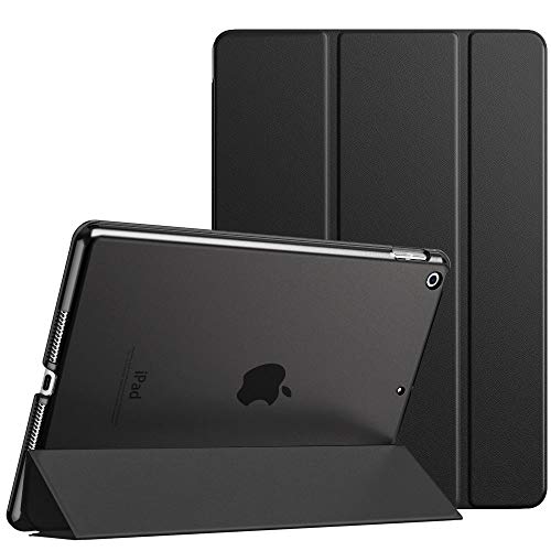 MoKo Funda para Nuevo iPad 8ª Gen 2020 / 7ª Generación 2019, iPad 10.2 Case, Ultra Delgado Función de Soporte Protectora Plegable Cubierta Inteligente Trasera Transparente - Negro