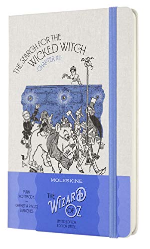 Moleskine - Cuaderno Edición Limitada El Mago de Oz, Cuaderno Temático La Búsqueda de la Malvada Bruja, Hojas Lisas, Tapa Dura de Tela, Tamaño Grande 13 x 21 cm, Color Azul, 240 Páginas