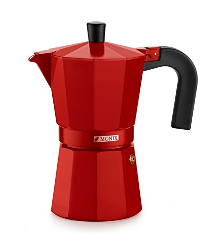 Monix M281706 M281706-Cafetera Italiana, 6 Tazas, Color Fresa, Aluminio, 10 cm Monix M281706 M281706-Cafetera Italiana, 6 Tazas, Color Fresa, Aluminio, 10 cm