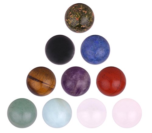 Morella 10 cuentas de gemas de 16 mm ∅ Cuentas de chakra para los colgantes del collar en la bolsa de la joyería