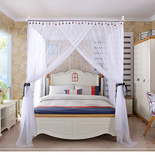 Mosquito Net Tent Cuadrado Simple para Cama Doble Mosquitera Toldo con Piso Tres Puertas Acero Inoxidable Soporte para Pintura Full Queen King Size Blanco (Tamaño : 1.5m(5ft)) Mosquito Net Tent Cuadrado Simple para Cama Doble Mosquitera Toldo con Piso Tres Puertas Acero Inoxidable Soporte para Pintura Full Queen King Size Blanco (Tamaño : 1.5m(5ft))