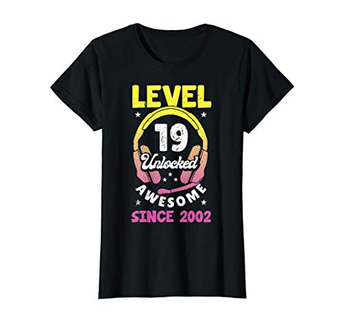 Mujer Gamer Girl 19 Awesome Since 2002 Video Game 19th Birthday Camiseta