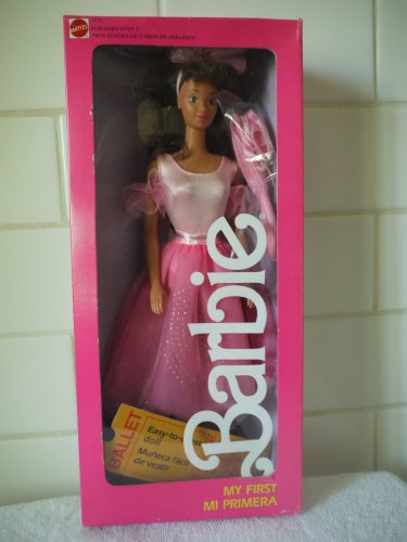 MY FIRST BARBIE #5979 with brown hair in long pink tutu (1987) by Barbie