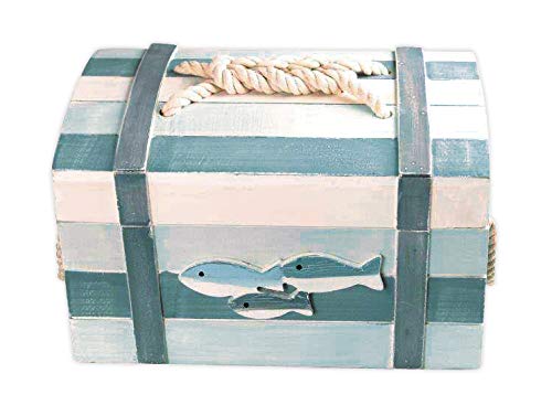 MYBOXES Caja de madera en diseño marítimo en 3 tamaños (29,5 x 20 x 18)