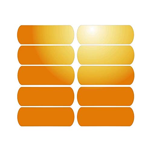 Mygoodprice 24ref2419 - Lote de 10 Bandas Adhesivas Reflectantes para señalización de Cascos (6 x 2 cm), Color Naranja